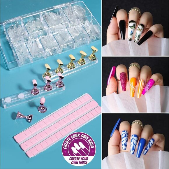 Acrylic Fake Nails Kit, Press On Nail Supplies with Clear Coffin Nail Tips Nail - Picture 2 of 7